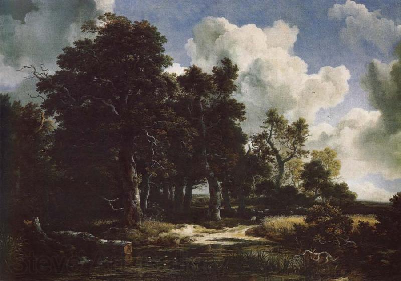 Jacob van Ruisdael Edge of a Forest with a grainfield Norge oil painting art